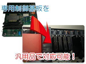 メーカー専用制御基板を汎用品で対応可能です